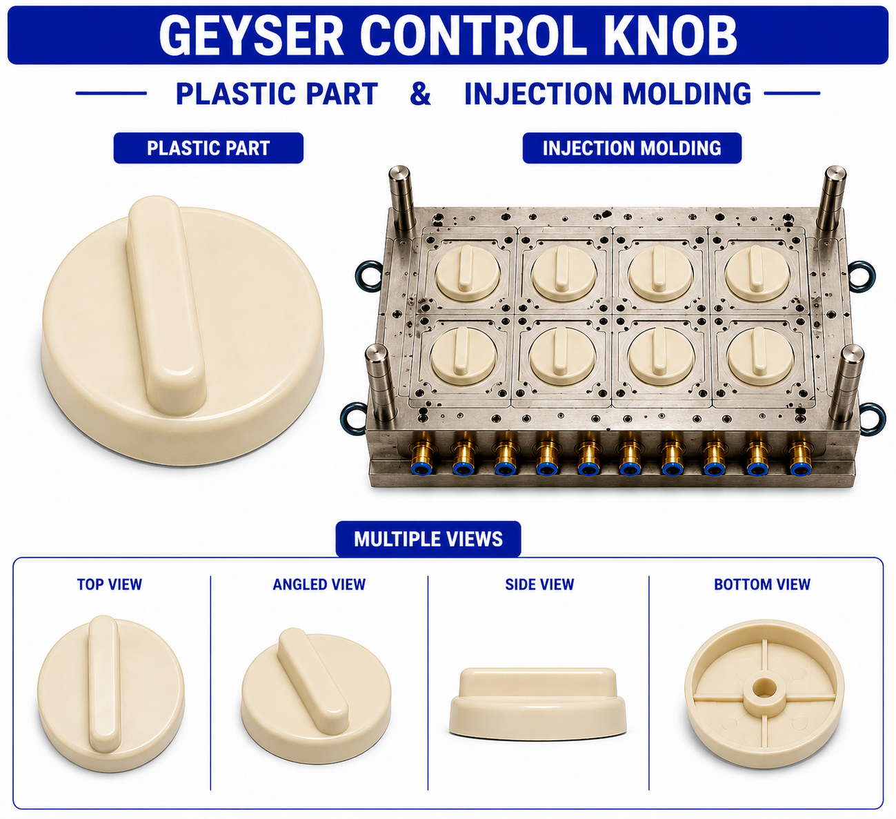Geyser Plastic Control Knob Mould and Moulding Service